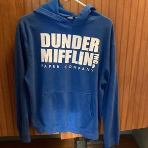 The office Dunder mifflin blue hoodie size medium